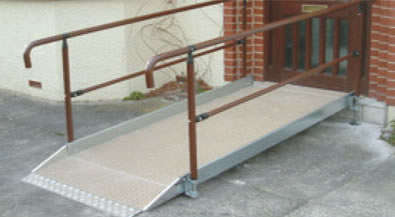 Aluminium Semi Permanent Ramp 900mm double handrail